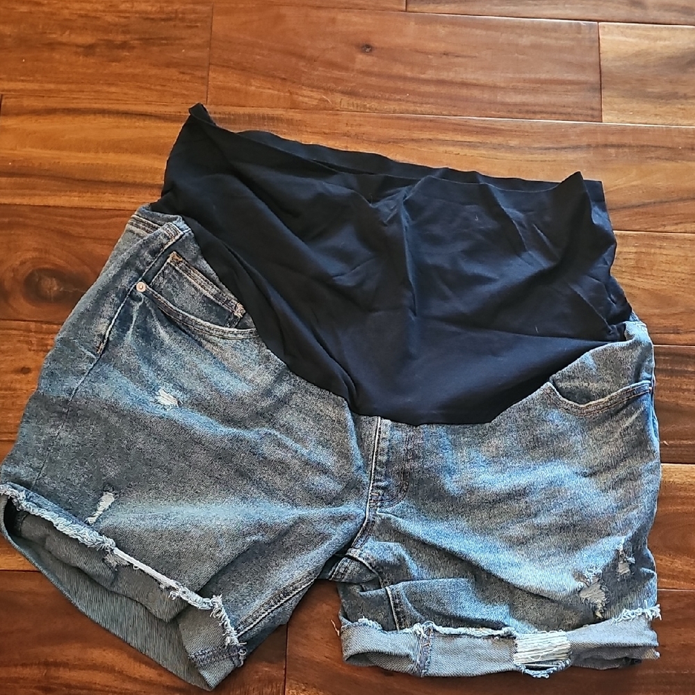 Stylish Black and Blue Women's Denim Shorts